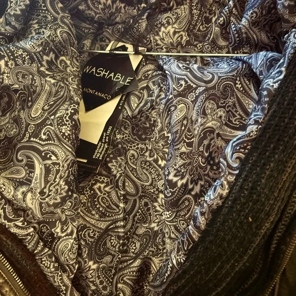 Washed Black Leather Jacket with Hood - Picture 8 of 8